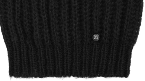 Alpaka czapka ze ściągaczem - czarny