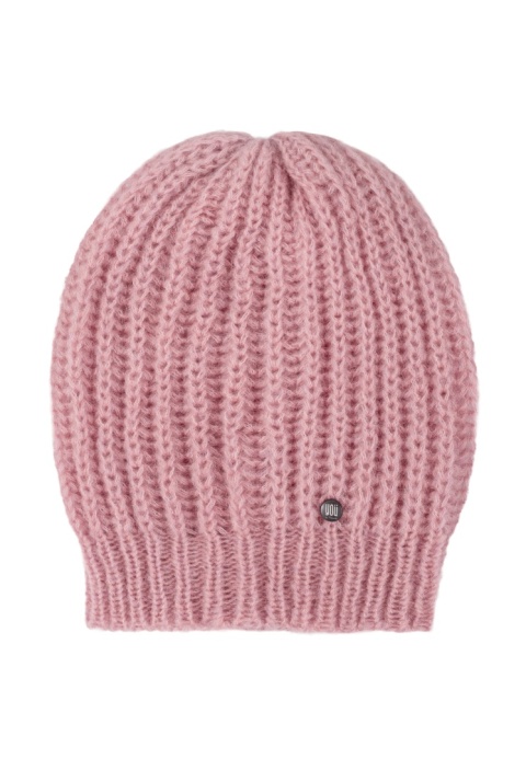 Alpaka czapka ze ściągaczem - jasny róż