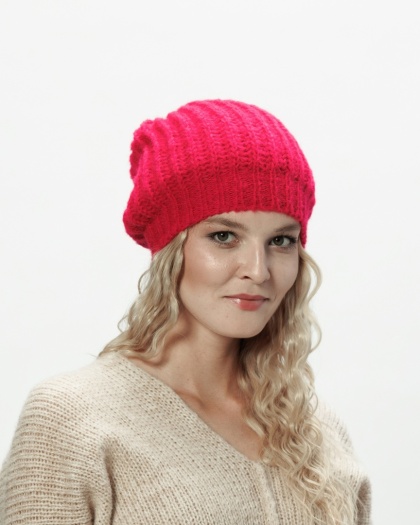 Alpaka czapka ze ściągaczem - piwonia