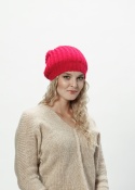 Alpaka czapka ze ściągaczem - piwonia