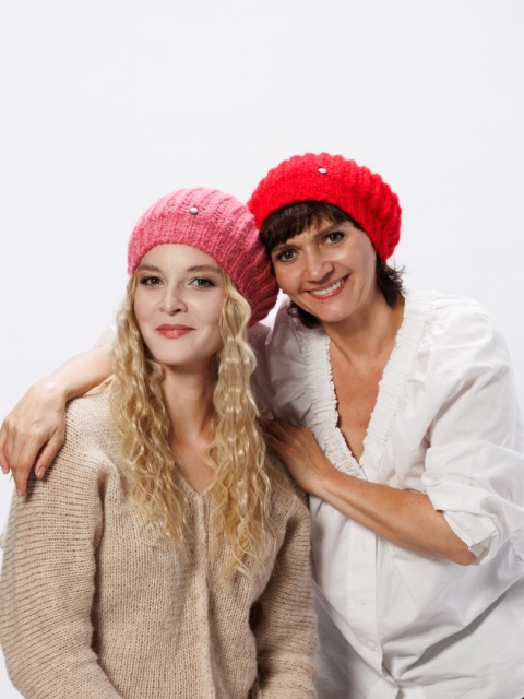 Alpaka czapka ze ściągaczem - brudny róż