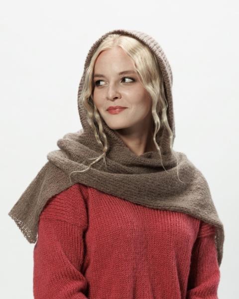 Alpaka kaptur Eliza - brązowy