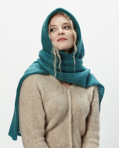 Alpaka kaptur Eliza - morski