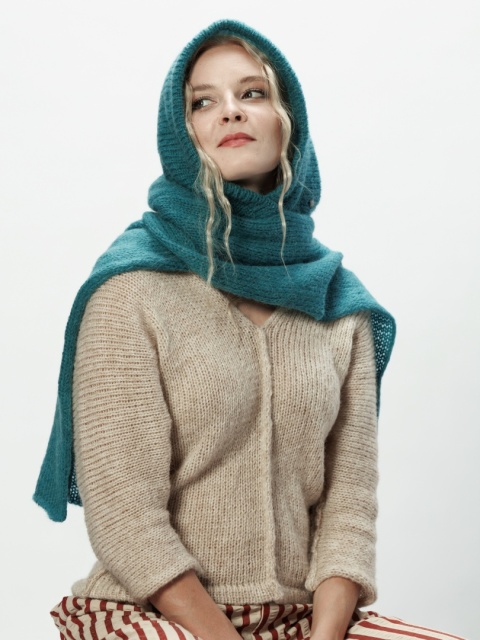 Alpaka kaptur Eliza - morski