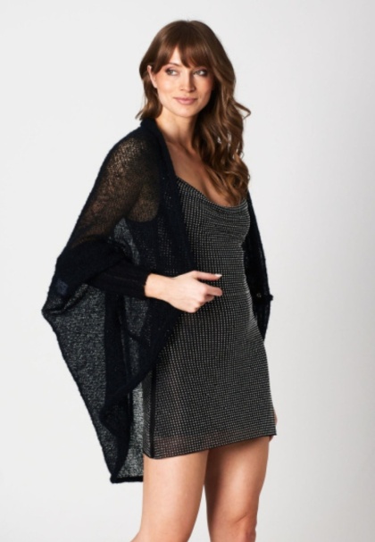 Alpaka kardigan Kamila - Czarny