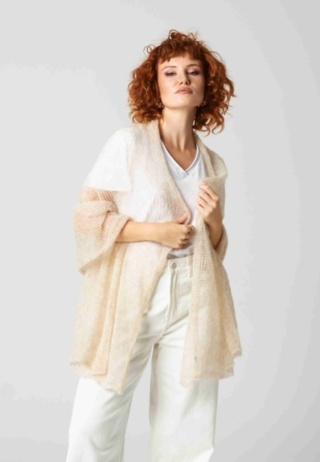 Alpaka lekki szal-etola - Beżowy