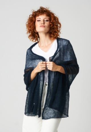 Alpaka lekki szal-etola - Granatowy