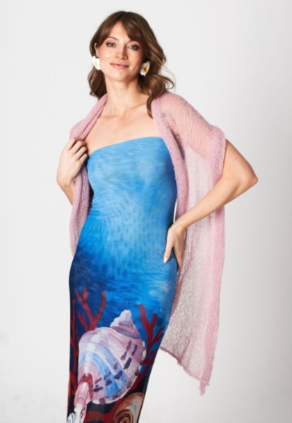 Alpaka lekki szal-etola - Jasny róż