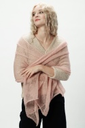 Alpaka lekki szal - etola - jasny róż
