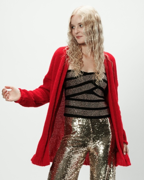 Alpaka sweter Aurelia - czerwony