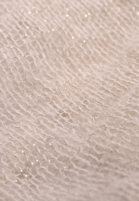 Alpaka sweter Flora - biel/złoto