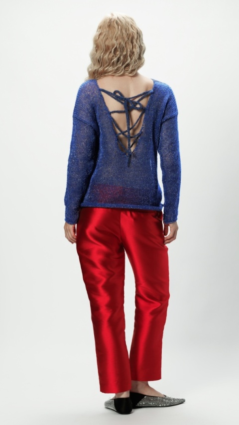 Alpaka sweter Flora - chaber/srebro