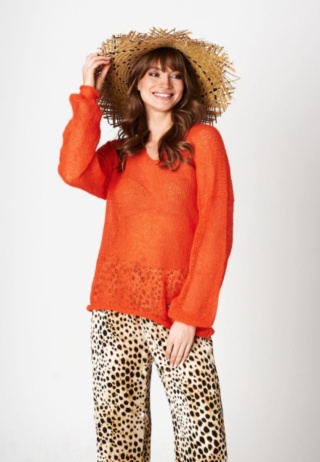 Alpaka sweter Gili - Neon pomarańcz