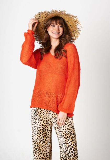 Alpaka sweter Gili - Neon pomarańcz