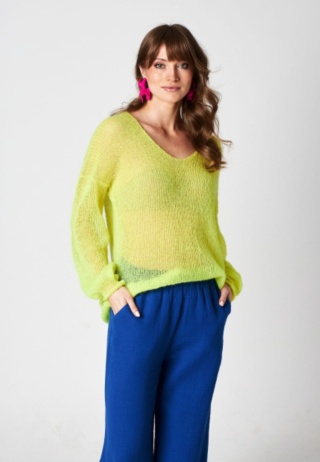 Alpaka sweter Gili - Neon żółty