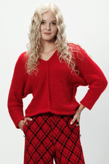 Alpaka sweter Liliana - czerwony