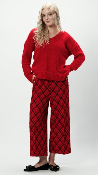 Alpaka sweter Mia - czerwony