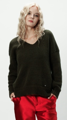 Alpaka sweter Mia - khaki