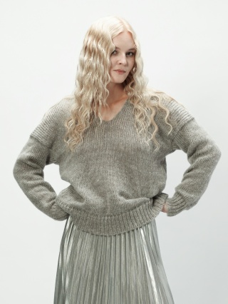 Alpaka sweter Mia - szary