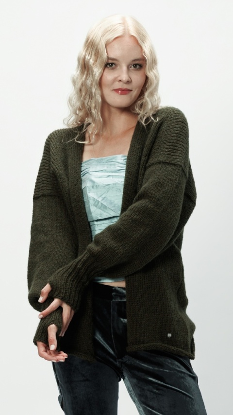 Alpaka sweter Mirabella - khaki