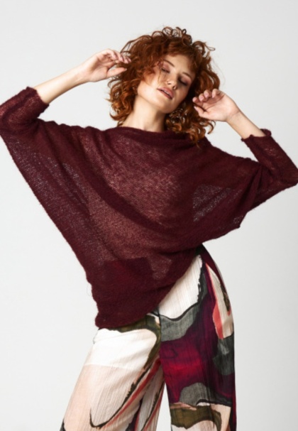 Alpaka sweter Natalia - Wino