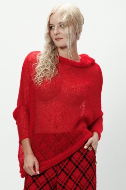 Alpaka sweter Natalia - czerwony