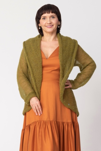 Lekki sweter mgła Reneta - Oliwkowy