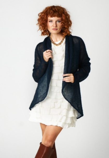 Alpaka sweter Reneta - Granatowy