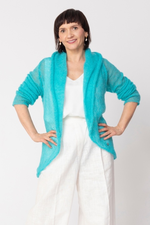 Lekki sweter mgła Reneta - Jasny Turkus