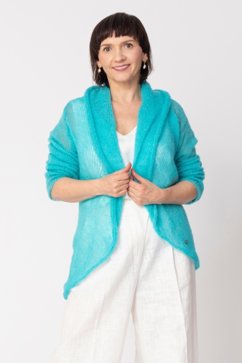 Lekki sweter mgła Reneta - Jasny Turkus