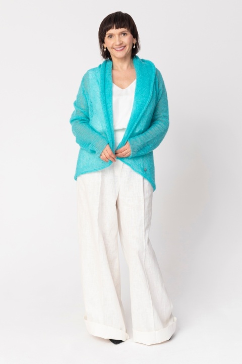 Lekki sweter mgła Reneta - Jasny Turkus