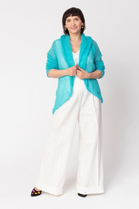 Lekki sweter mgła Reneta - Jasny Turkus