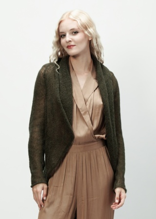 Lekki sweter wełniany damski Reneta - Khaki