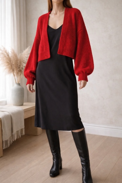 Alpaka sweter Rosalia - czerwony