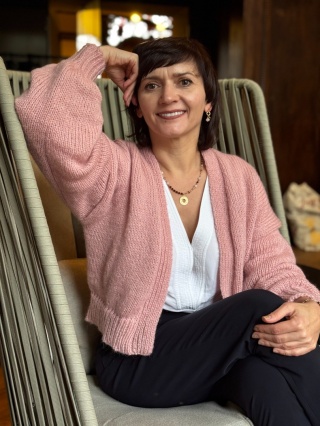 Alpaka sweter Rosalia - jasny róż