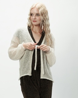 Alpaka sweter Viktoria - biel/złoto