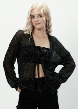 Alpaka sweter Viktoria - czerń/srebro