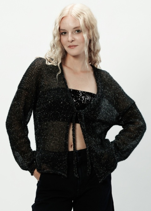 Alpaka sweter Viktoria - czerń/srebro