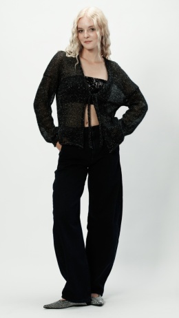 Alpaka sweter Viktoria - czerń/srebro