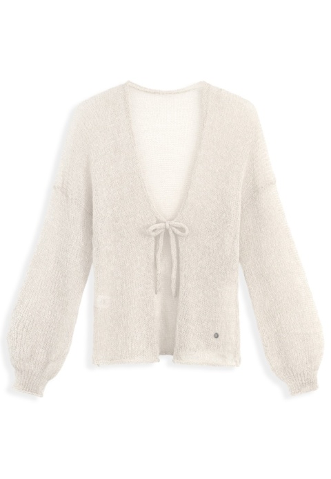 Alpaka sweter Viktoria - biel/złoto