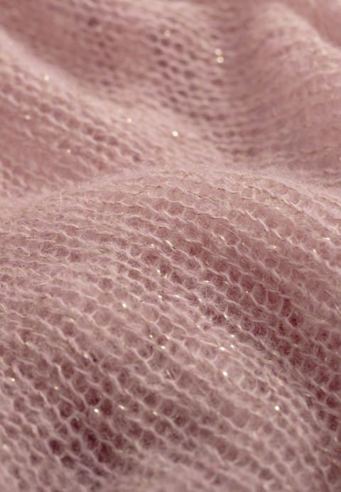 Alpaka sweter Viktoria - jasny róż/złoto