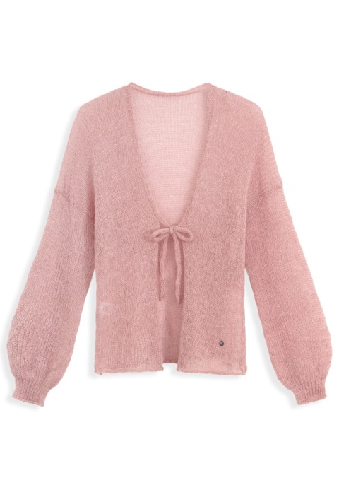 Alpaka sweter Viktoria - jasny róż/złoto