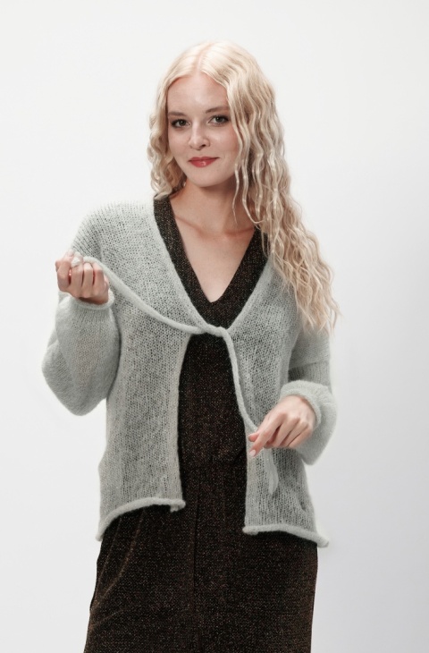 Alpaka sweter Viktoria - szary/srebro