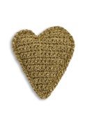 Broszka szydełkowe Serce - złote