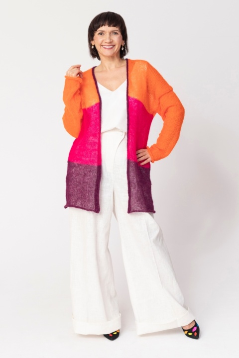 Lekki sweter mgła w pasy