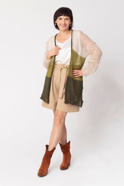 Lekki sweter mgła w pasy