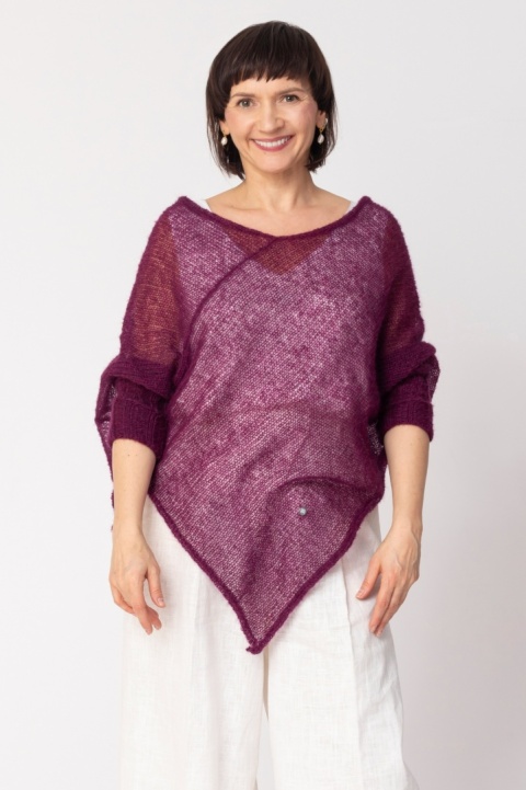 Lekkie ponczo mgła - Bakłażan