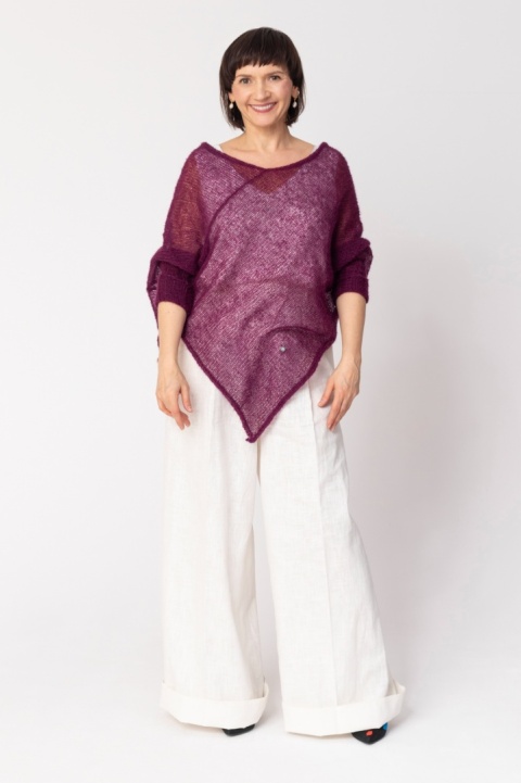 Lekkie ponczo mgła - Bakłażan