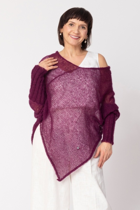 Lekkie ponczo mgła - Bakłażan