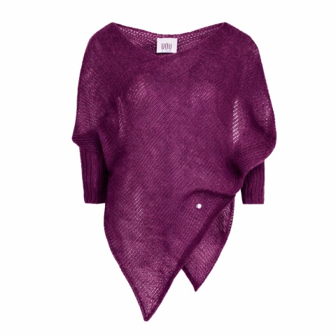 Lekkie ponczo mgła - Bakłażan